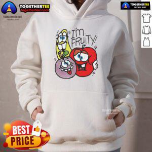 Official Im Fruity Funny Hoodie featuring colorful fruit graphics and a playful design for casual wear.