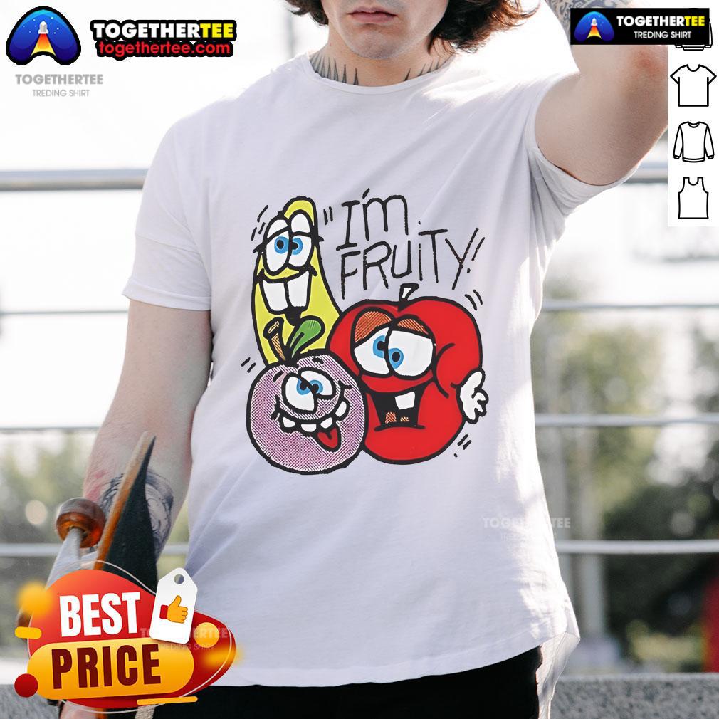Official I'M Fruity Funny T-Shirt featuring vibrant colors and playful graphics, perfect for casual, fun-loving outfits.