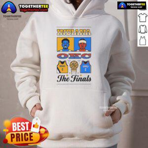 Official Indiana OKC The Final Hoodie in black with logo, perfect for fans celebrating the Indiana team spirit.