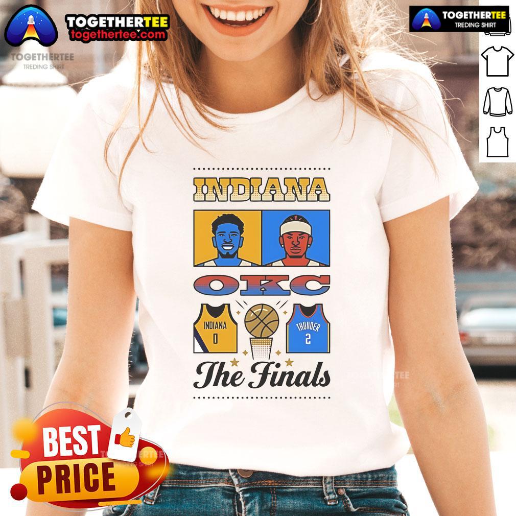 Official Indiana OKC The Final Ladies Tee featuring stylish design and vibrant colors, perfect for fans and casual wear.
