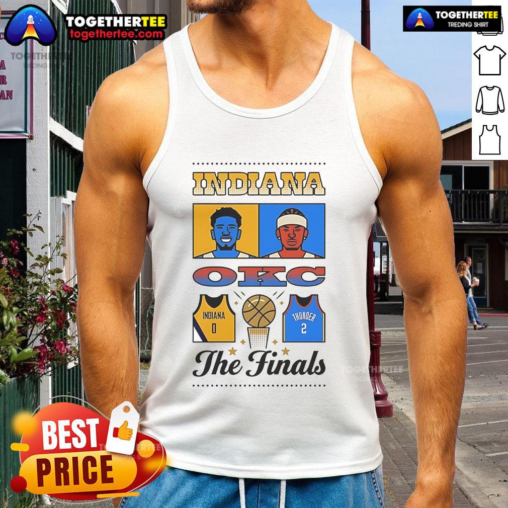 Official Indiana OKC The Final tank top featuring bold graphics and a stylish design, perfect for fans and casual wear.