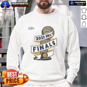 Official Indiana Pacers 2025 NBA Finals Clutch Sweatshirt in navy blue, featuring team logo and stylish design.