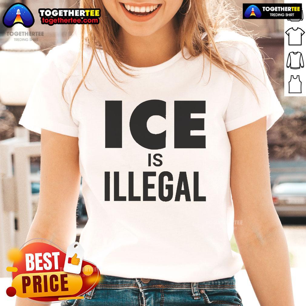 Official LFK HQ Ice Is Illegal Ladies Tee featuring a stylish design, perfect for fans of unique ice-themed apparel.