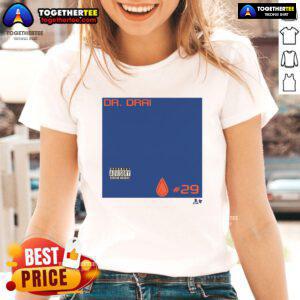 Alt Text: Official Leon Draisaitl Dr. Drai Ladies Tee featuring stylish design and vibrant colors for fans.