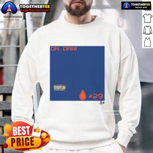 Official Leon Draisaitl Dr. Drai sweatshirt featuring a stylish design and team colors, perfect for fans and supporters.
