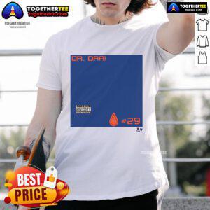 Official Leon Draisaitl Dr. Drai T-Shirt featuring vibrant design, perfect for fans of the Edmonton Oilers star player.