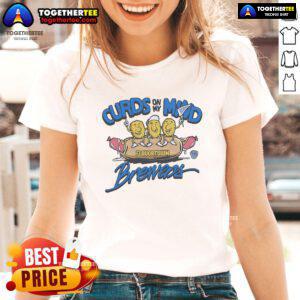 Official MLB X Flavortown Milwaukee Brewers Curds On My Mind Ladies Tee featuring vibrant team colors and stylish design.