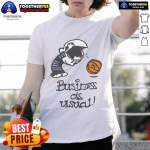 Alt Text: Official Market Studios Business As Usual T-Shirt featuring a stylish design, perfect for casual wear and branding.