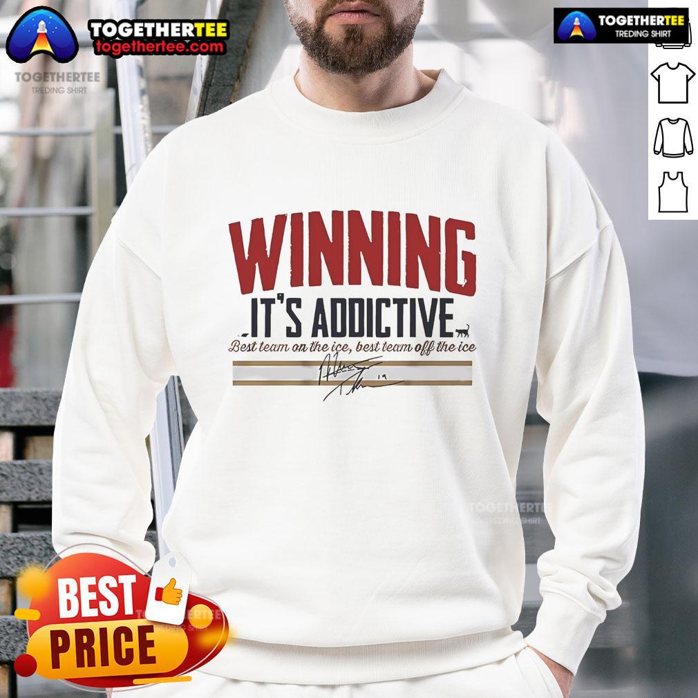 Matthew Tkachuk Winning Its Addictive Signature Sweatshirt featuring bold graphics and a stylish design for fans.