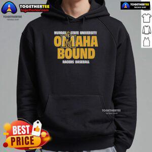 Official Murray State Omaha Bound Hoodie in navy blue, featuring logo and stylish design for fans and supporters.