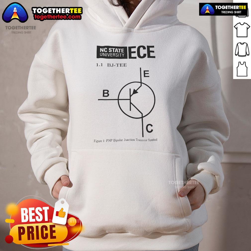 Official NC State University ECE hoodie in red with logo, perfect for engineering students and alumni.