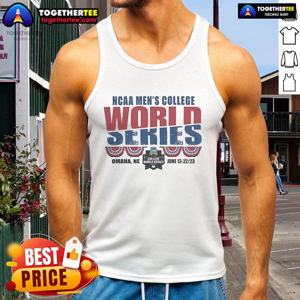 Official NCAA Men's College World Series 2025 tank top celebrating the 75th anniversary in Omaha, stylish and comfortable.