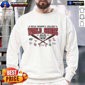 2025 Official NCAA Women's College World Series WCWS 8-Team Logo Sweatshirt featuring vibrant team logos.