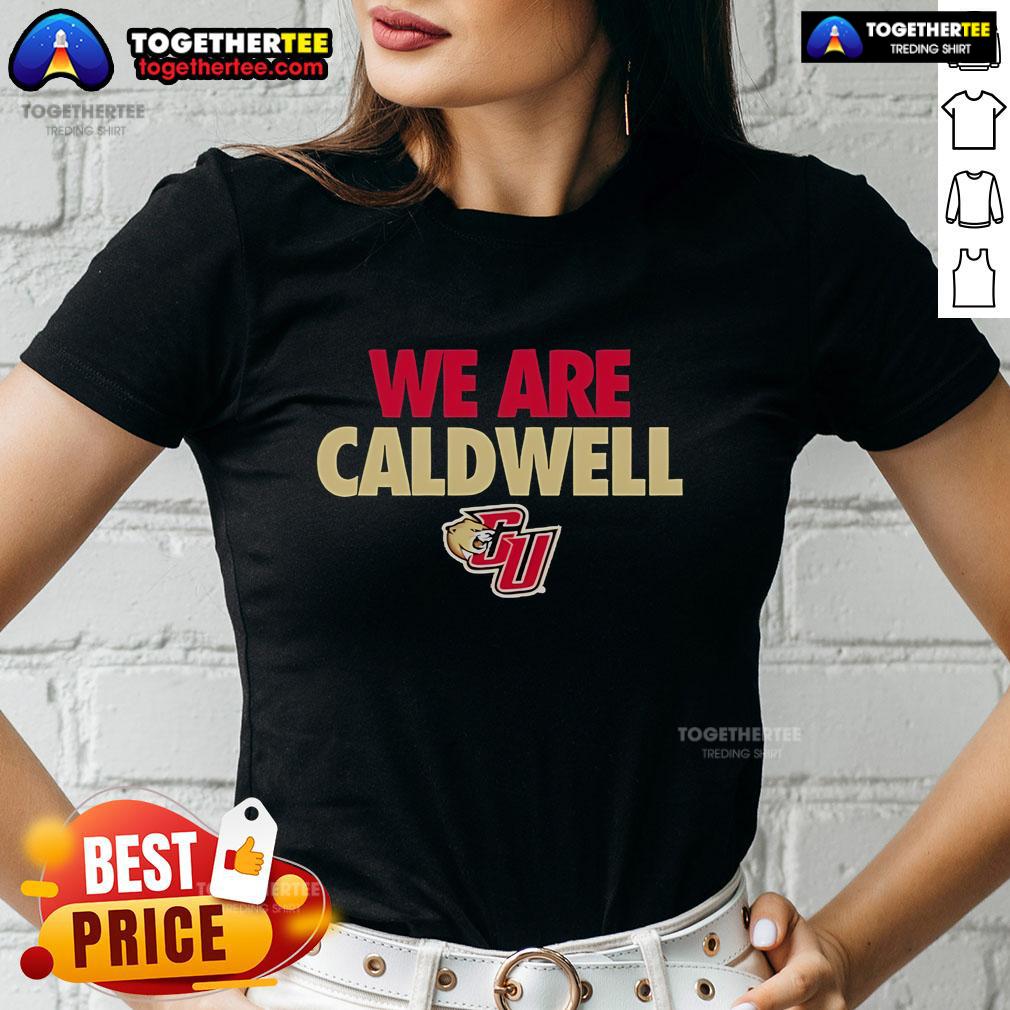 Official Caldwell Cougars ladies tee featuring vibrant logo, perfect for fans and supporters of the Caldwell Cougars.
