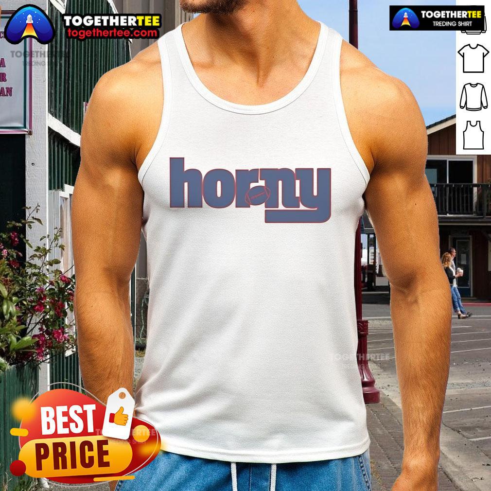 Official New York Giants Horny Tank Top featuring bold team logo and vibrant colors, perfect for game day wear.