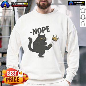 Official No Kings In America Black Cat Sweatshirt featuring a stylish design with a black cat graphic.