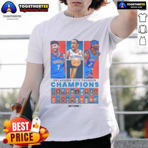 Official OKC Thunder 2024-25 NBA Finals winning t-shirt showcasing team pride and championship celebration.
