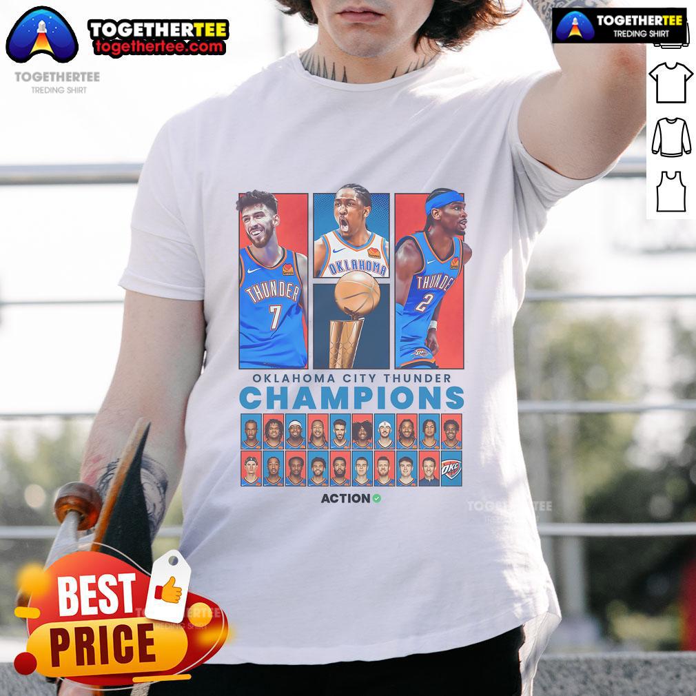 Official OKC Thunder 2024-25 NBA Finals winning t-shirt showcasing team pride and championship celebration.