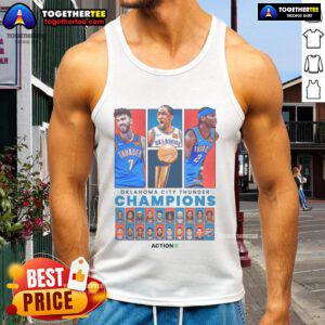 OKC Thunder tank top celebrating their victory in the 2024-25 NBA Finals, showcasing team pride and championship spirit.