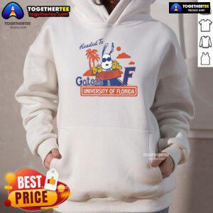Official Peanuts X Florida Headed to UF Hoodie featuring iconic Peanuts characters and vibrant Florida colors.