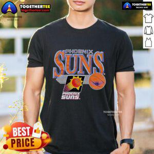 Vintage Phoenix Suns logo T-shirt featuring retro design and vibrant colors for basketball fans and collectors.