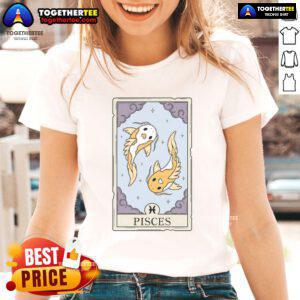 Official Pisces Card Ladies Tee featuring a stylish zodiac design perfect for astrology lovers and fashion enthusiasts.