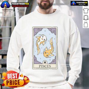 Cozy Official Pisces Card Sweatshirt featuring zodiac design, perfect for astrology lovers and stylish comfort.