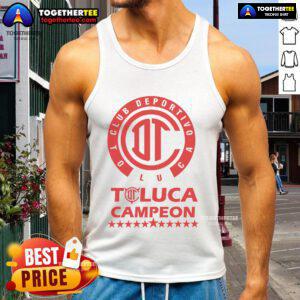 Alt Text: Official Yazbek Diablos Rojos Toluca Campeones 2025 tank top featuring vibrant team colors and logo.