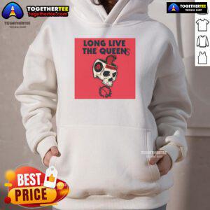 Alt Text: Official Queens of the Stone Age Touch Me Skull 8 Ball Hoodie featuring a unique skull design and vibrant colors.