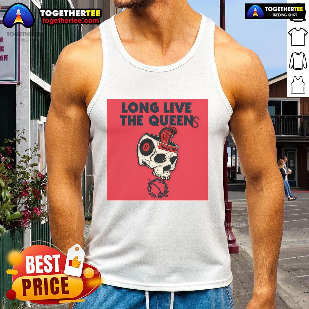 Official Queens of the Stone Age Touch Me Skull 8 Ball Tank Top featuring bold graphics and a stylish design.