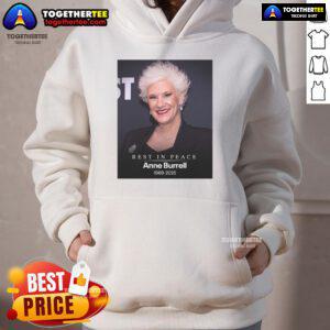 Official RIP Anne Burrell 1969-2025 Hoodie featuring a tribute design for the beloved chef and TV personality.