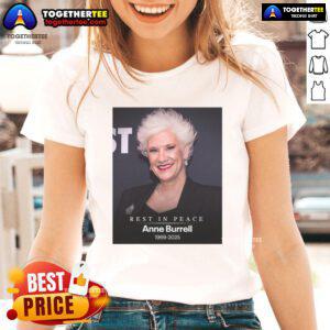 Official RIP Anne Burrell 1969-2025 Ladies Tee featuring a stylish tribute design to the beloved chef.