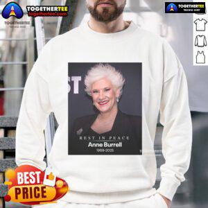 Official RIP Anne Burrell 1969-2025 Sweatshirt featuring a tribute design honoring the beloved chef and TV personality.