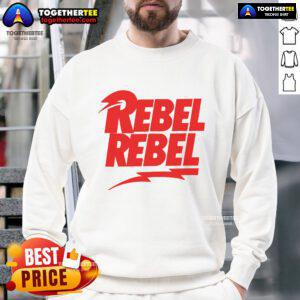 Official Rebel Rebel Style Sweatshirt in black featuring bold graphic design, perfect for casual, trendy outfits.