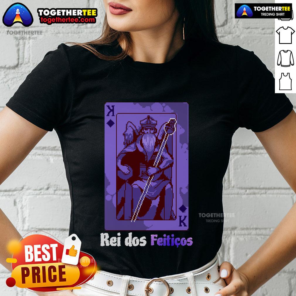 Official Rei Dos Feiticos King of Spells ladies tee featuring a stylish design perfect for spell enthusiasts.