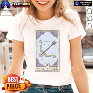 Official Sagittarius Card Ladies Tee featuring stylish zodiac design, perfect for astrology lovers and fashion enthusiasts.