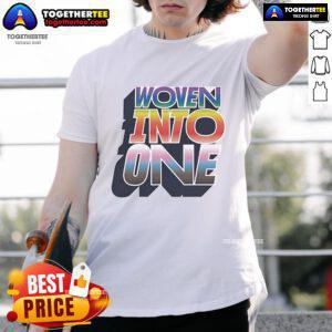 Official San Diego FC Woven Into One Pride T-Shirt featuring vibrant colors and a stylish design for fans.