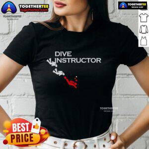 Official Scuba Diving Dive Instructor Ladies Tee featuring a stylish design for female divers and ocean enthusiasts.