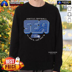 Official Seattle Seahawks hometown sweatshirt featuring geographic coordinates, perfect for fans and casual wear.