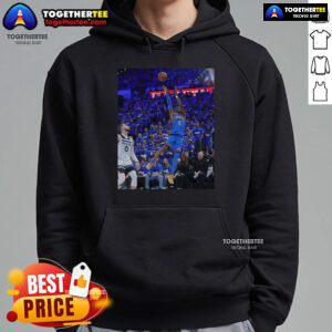 Official Shai Gilgeous-Alexander Oklahoma City Thunder hoodie featuring game frames design, perfect for fans.