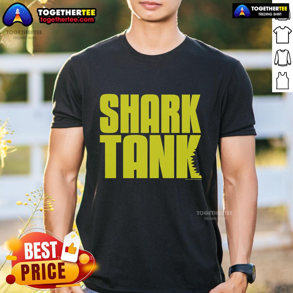 Alt Text: Official Shark Tank Logo T-Shirt featuring the iconic logo on a stylish, comfortable tee for fans of the show.