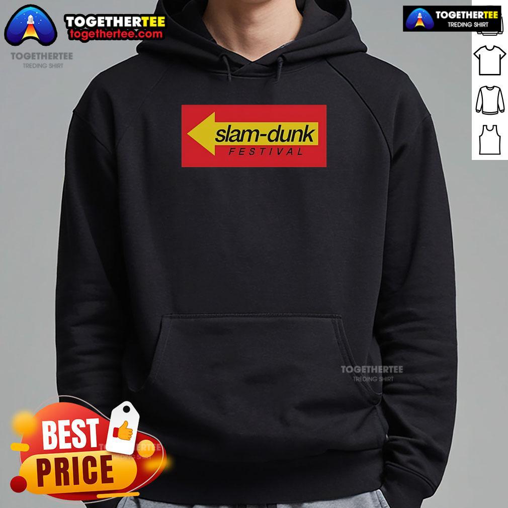 Alt Text: Official Slam Dunk Drive Thru Records hoodie in black, featuring the logo on the front, perfect for music fans.