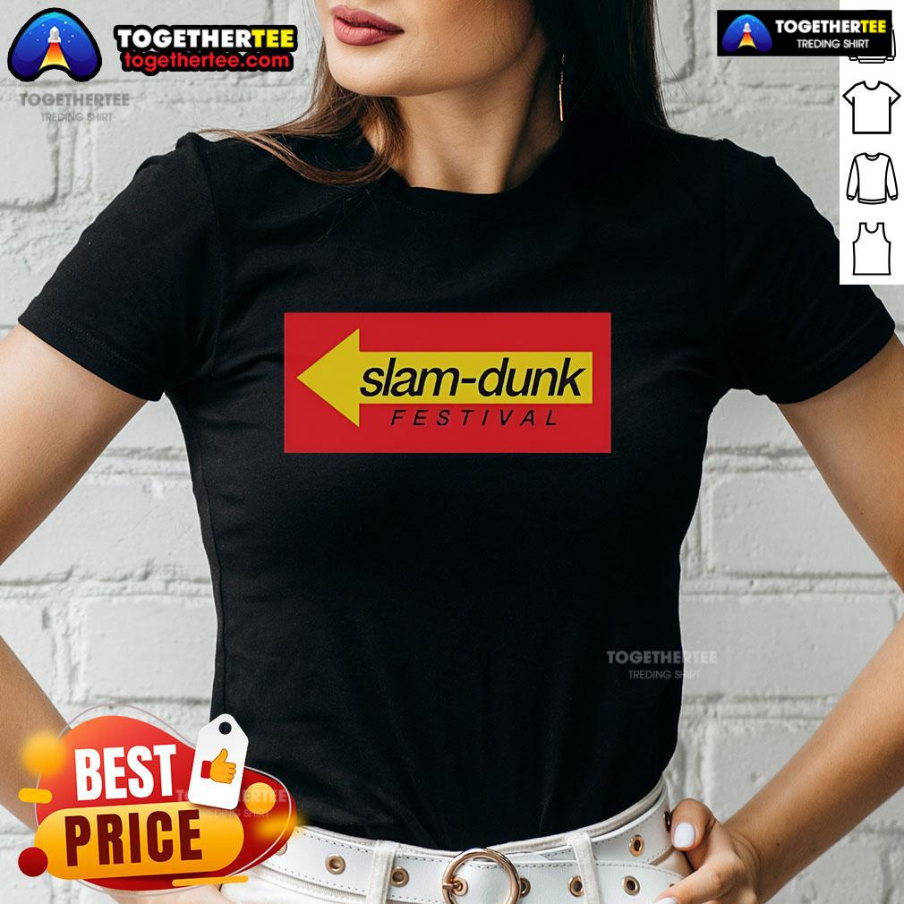 Official Slam Dunk Drive Thru Records Ladies Tee featuring a stylish design perfect for music fans and casual wear.