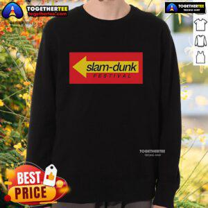 Alt Text: Official Slam Dunk Drive Thru Records sweatshirt featuring a stylish design, perfect for music fans and streetwear lovers.