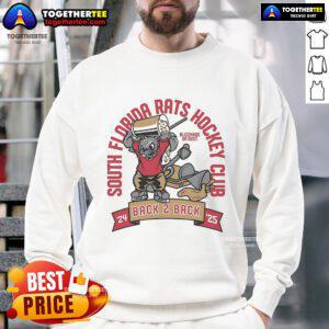 Alt Text: Official South Florida Rats Hockey Club sweatshirt for 2024-2025 season, celebrating back-to-back championships.