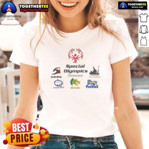 Alt Text: Official Special Olympics Summer 2025 Team Event Ladies Tee featuring vibrant design and logo for athletes.