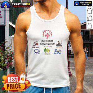Official Special Olympics Summer 2025 Team Event tank top featuring vibrant colors and the Special Olympics logo.