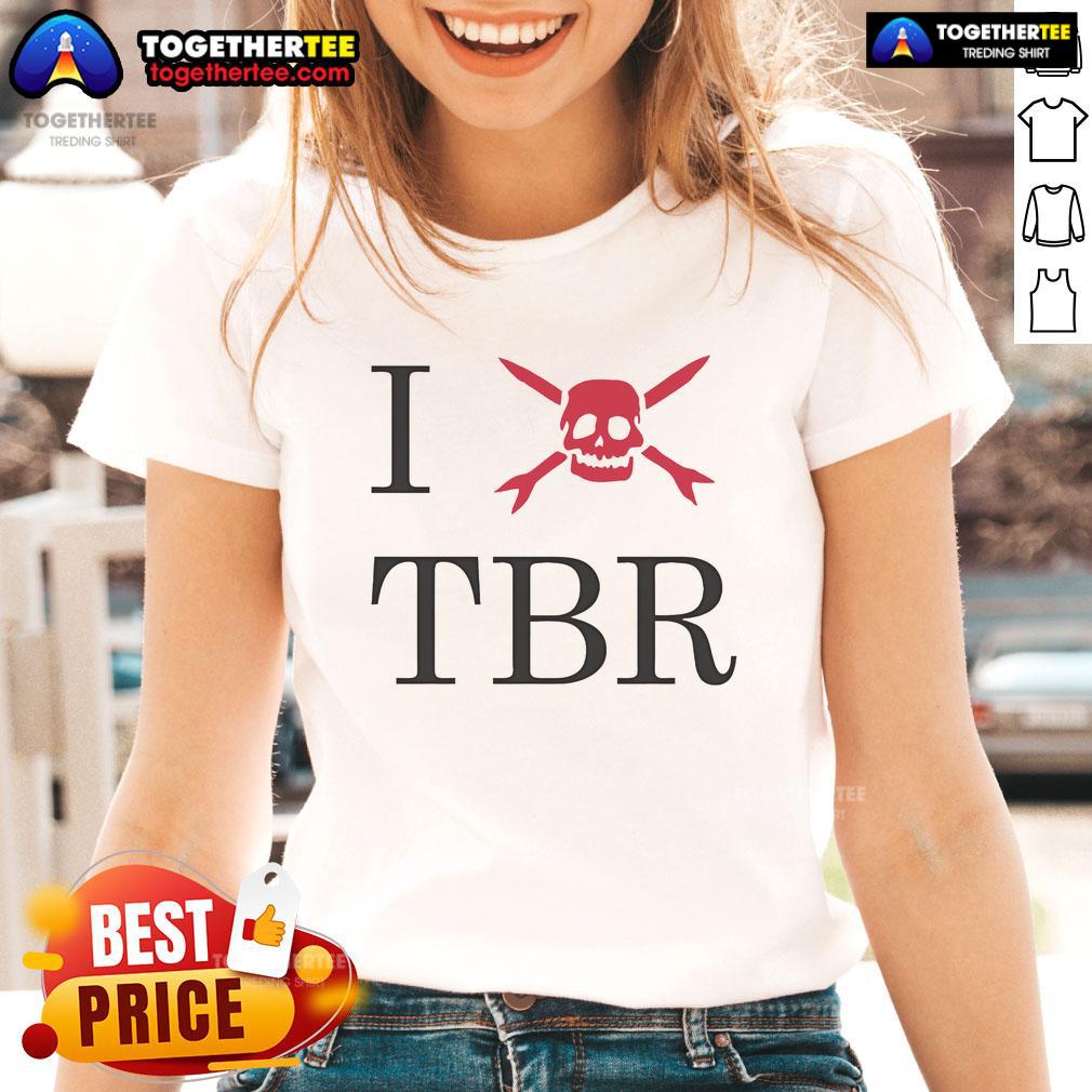Alt Text: Official Teenage Bottlerocket I Love TBR Ladies Tee in vibrant colors, perfect for fans of the punk rock band.