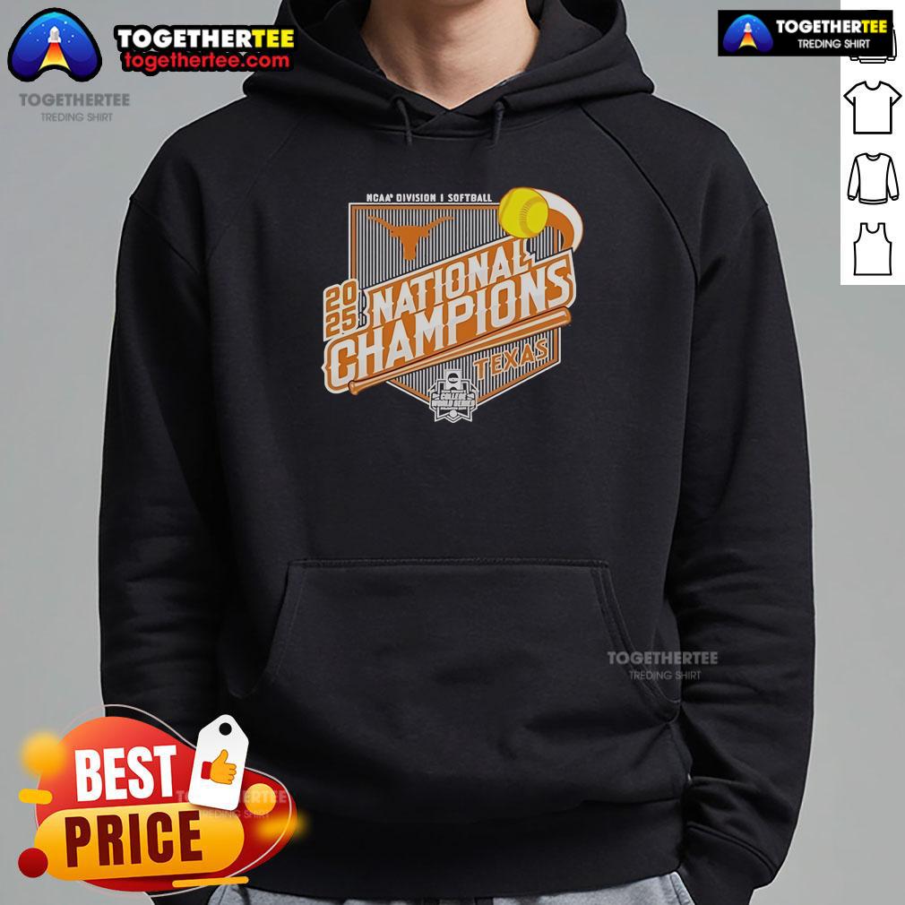 Official Texas Longhorns 2025 Softball National Champions Bound Hoodie showcasing team pride and vibrant colors.