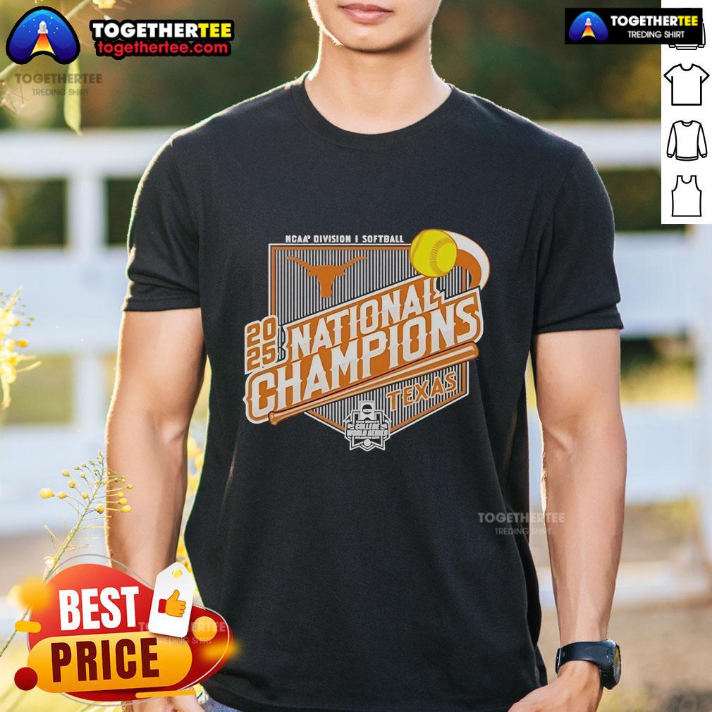 Official Texas Longhorns 2025 Softball National Champions Bound T-Shirt featuring team colors and logo design.